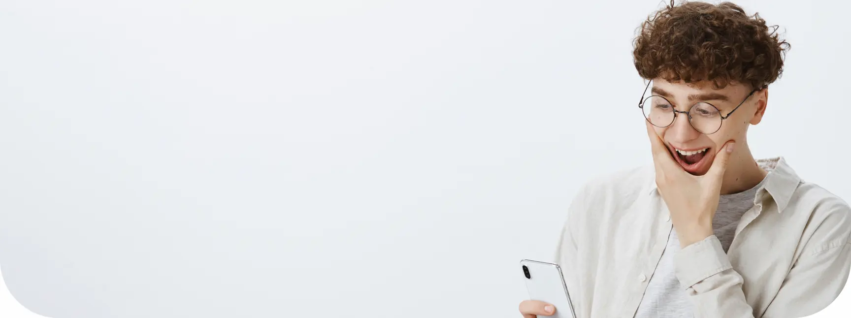 Excited person with smartphone - selling bike has never been easier